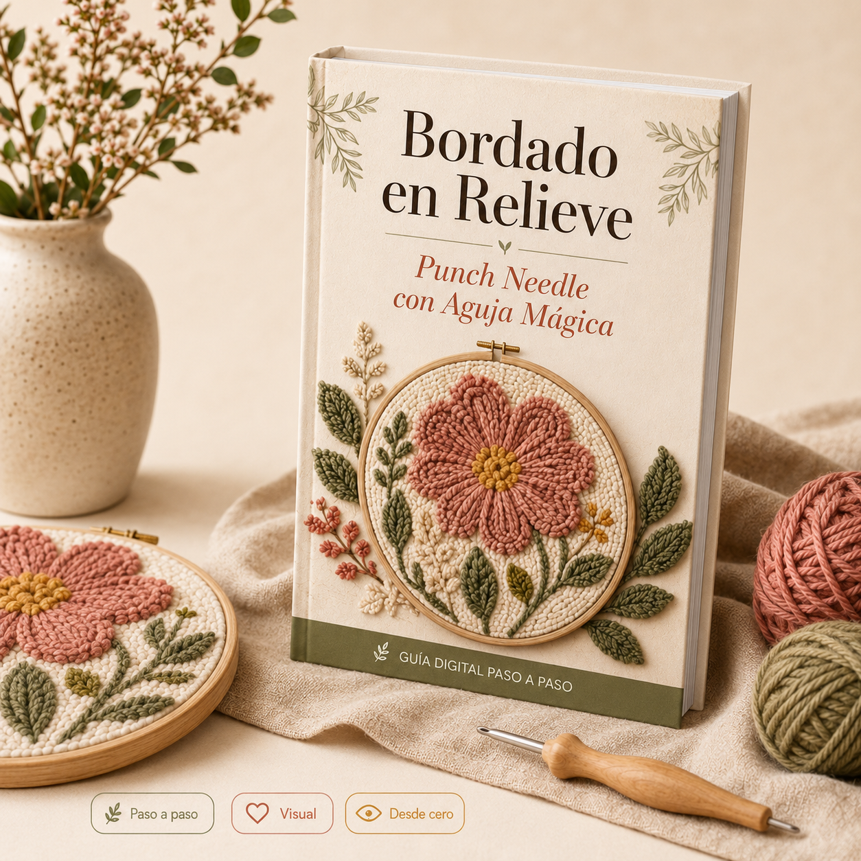 Guía Práctica de Bordado con Relieve (Punch Needle)  + 3 Bonos